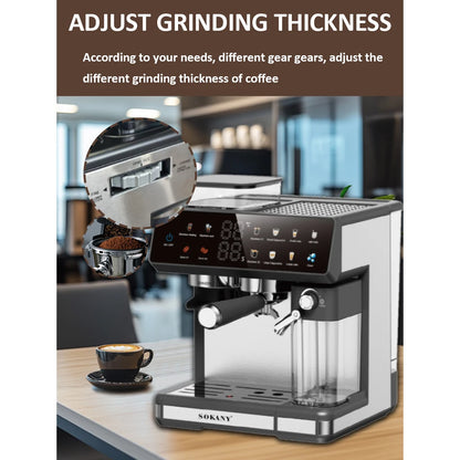 Espresso and Cappuccino Coffee Machine - 20 Bar Double Boiler Latte Coffee Maker, 4 in 1 Multifunction with LED Touch Controls