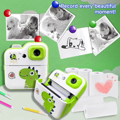 Kids Thermal Print Camera Instant Photo Printing Camera 1080P HD Digital Camera Toys Parent-child Interaction Camera Toys Gifts