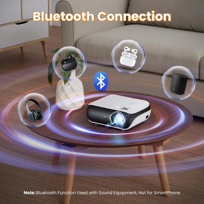 Projector Native 1080P Bluetooth Projector Portable 1920x1080dpi Outdoor Full HD Mini Projector Home Bedroom Speaker 9500Lumens