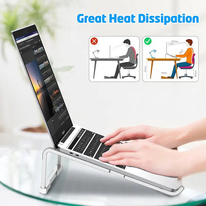 Laptop Stand For Folding Adjustable Aluminum Computer PC Tablet Stand Notebook Tablelaptop Holder Heat Dissipation