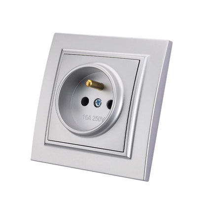 Silvery Electrical Outlets Power Sockets 250V EU Standard Wall Embedded Flame Retardant AC Not Ground Plugs Socket Paint Plastic