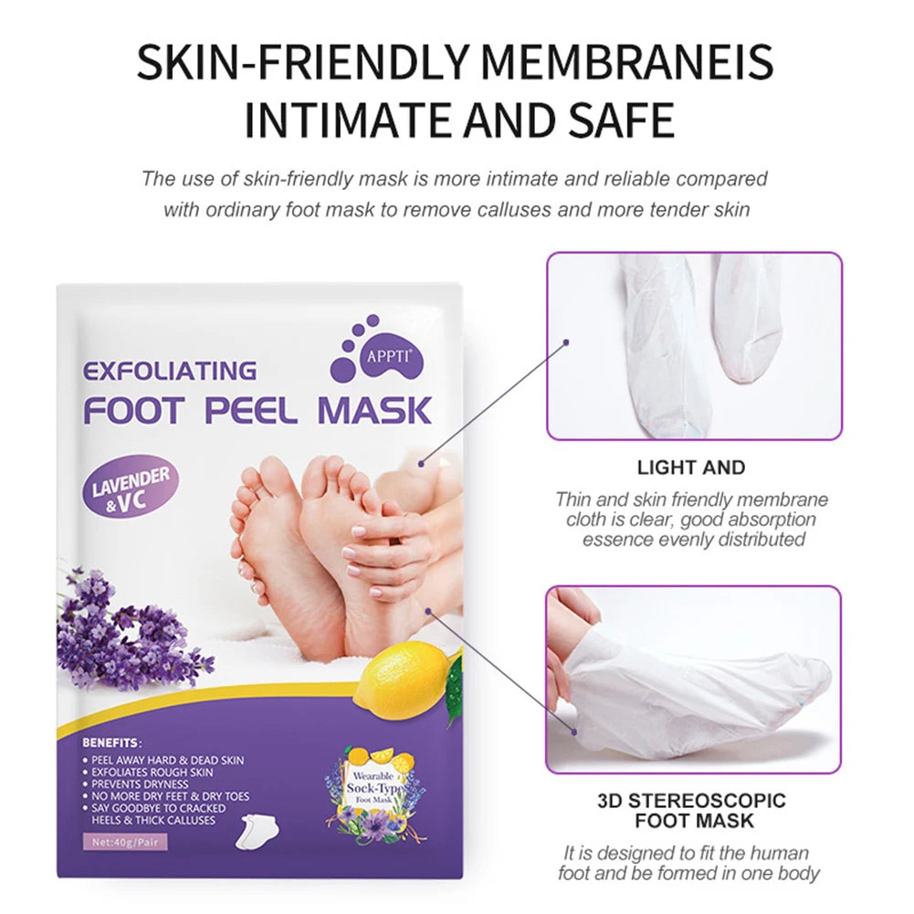 2-10pair Exfoliating Foot Mask Foot Care Tools For Remove Dead Skin Calluses Heel Crack Repair Pedicure Socks Foot Skin Care