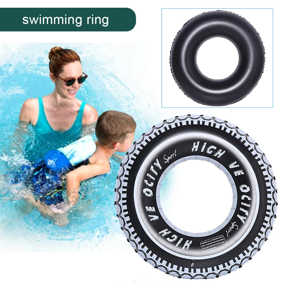 Swimming Pool Floating Rings Tire Pattern Leakproof Inflatable Swim Ring Pool Rings Air Mattresses Swimming Pool Accessories