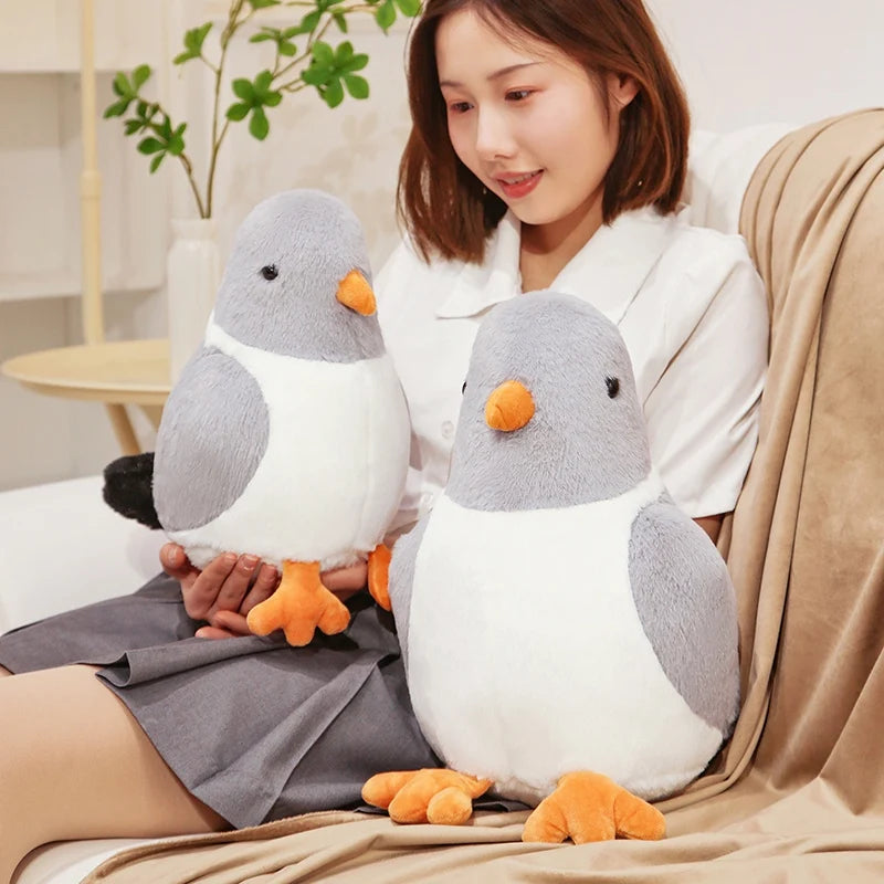 Simulated Round Chubby Pigeon Plush Toys Cartoon Bird Peace Dove Dolls Stuffed Home Decratied Ornaments Gifts for Kids Girls