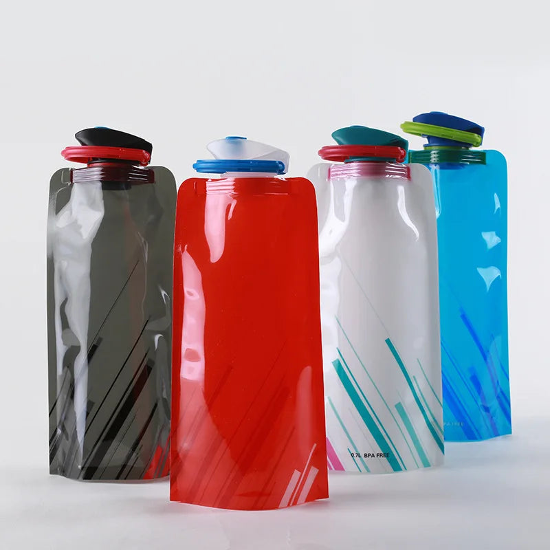 Portable Ultralight Foldable Water Bag 700ml Water Bottle Pouch Outdoor Sport Supplies Hiking Running Soft Flask Water Bottle