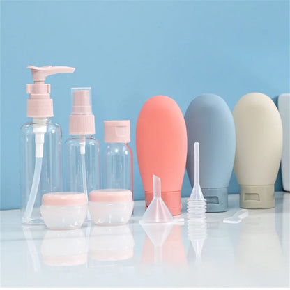 11 Pack Travel Bottles Set Leak Proof Portable Toiletry Squeezable Containers Clear PET Flight Size Cosmetic Containers JAF269