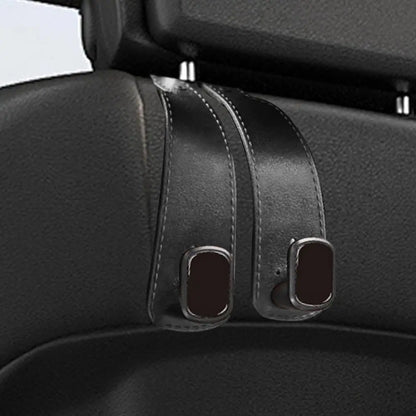 Car Seat Headrest Hooks 2 In 1 Soft Leather Car Seat Back Hook For Purse & Bag Backpack Double Hook Car Seat Hanger Accessories