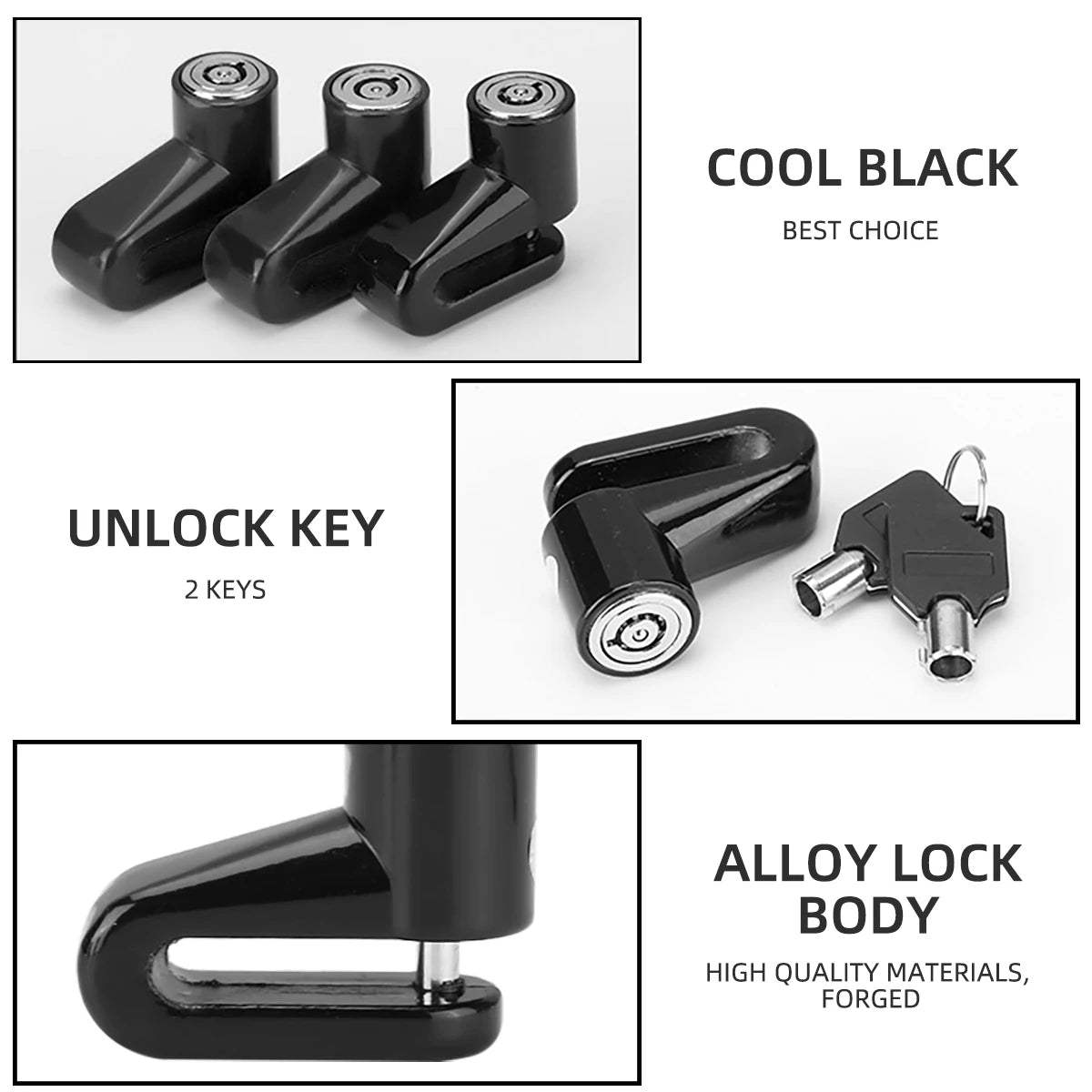 Motorcycle Bike Lock Security Anti Theft Bicycle Motorbike Motor Disc Brake Lock Theft Protection for Scooter Safety Motor Lock