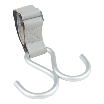 Cute S Shape Baby Stroller Hooks Double Hook PU Hanging Hook Cart Organizer Solid Color Stroller Accessories Baby