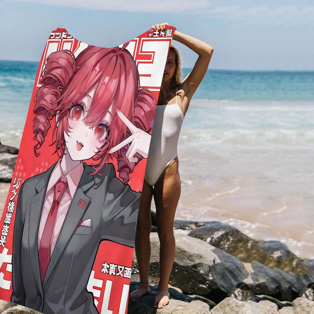 T-TETO K-Kasane Anime Cartoon Beach Towel Cute Kawaii Room Decor Bath Girls Children Hand Towels For Bathroom Shower