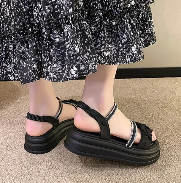Outdoor Platform Sandals for Women New Breathable Fashion Woman Shoes Summer 2025 Comfortable Trending Pvc Designer Luxury Shoe