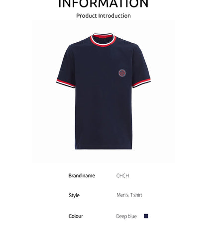 Mens T Shirts Cotton Mens Casual Short Sleeve Solid Stripe O Neck Soft T-Shirts Basic 2025 Men's Loose Fit Tee Shirt Tops