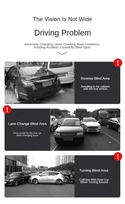 Car Blind Spot Mirror 1 Pair Front Wheel Auxiliary Rearview Double-Sided Mirror Wide Angle Mirror 360 Degree Adjustable for Cars