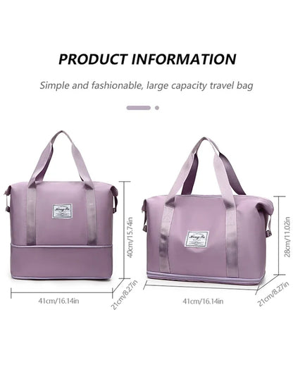 Carry On Travel Duffle Bag  Waterproof Sports Gym Tote Bags for Women Large Capacity Storage Luggage Handbag