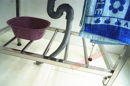 The kitchen is thick and simple, stainless steel sink, single sink, double sink, large single sink with bracket, water basin, ve