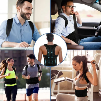 Adjustable Back Posture Corrector With Breathable Shoulder And Waist Support Straps For Boys And Girls To Relieve Back Pain