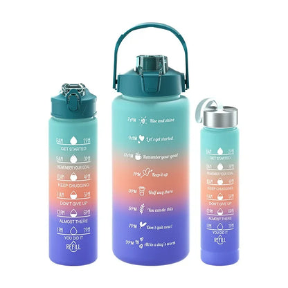 Water Bottle Motivational Drinking Bottle Sports Water Bottle with Time Marker Portable Reusable Plastic Cups Outdoor Travel Gym
