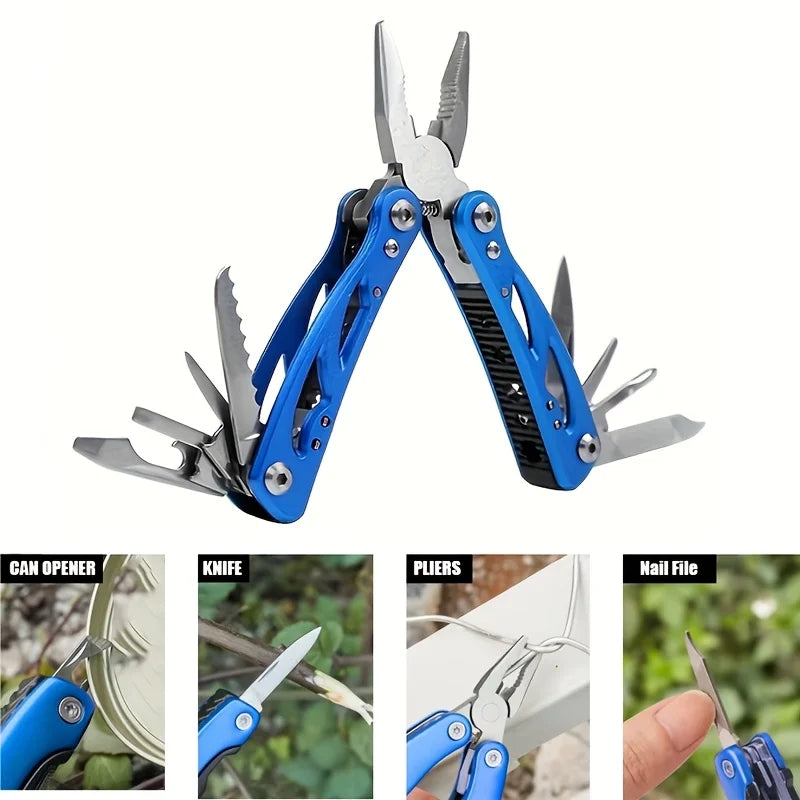 Camping Gear Outdoor Survival Stainless Steel 9 In 1 Portable Multi Tool Plier Camping Accessories Portable