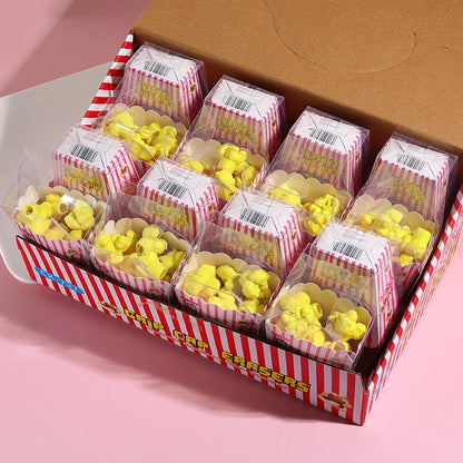 1PCS/16PCS Popcorn Boxed Eraser Student Supplies Gifts Cartoon Eraser Primary School Students Creative Kindergarten Stationery