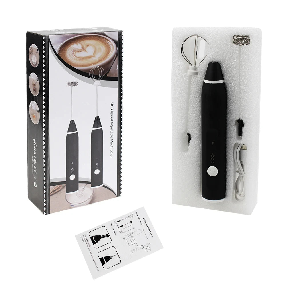 Portable UBS Electric Egg Beater 3-speed Wireless Blender Coffee Milk Bubbler Cream Butter Whipper Food Blender