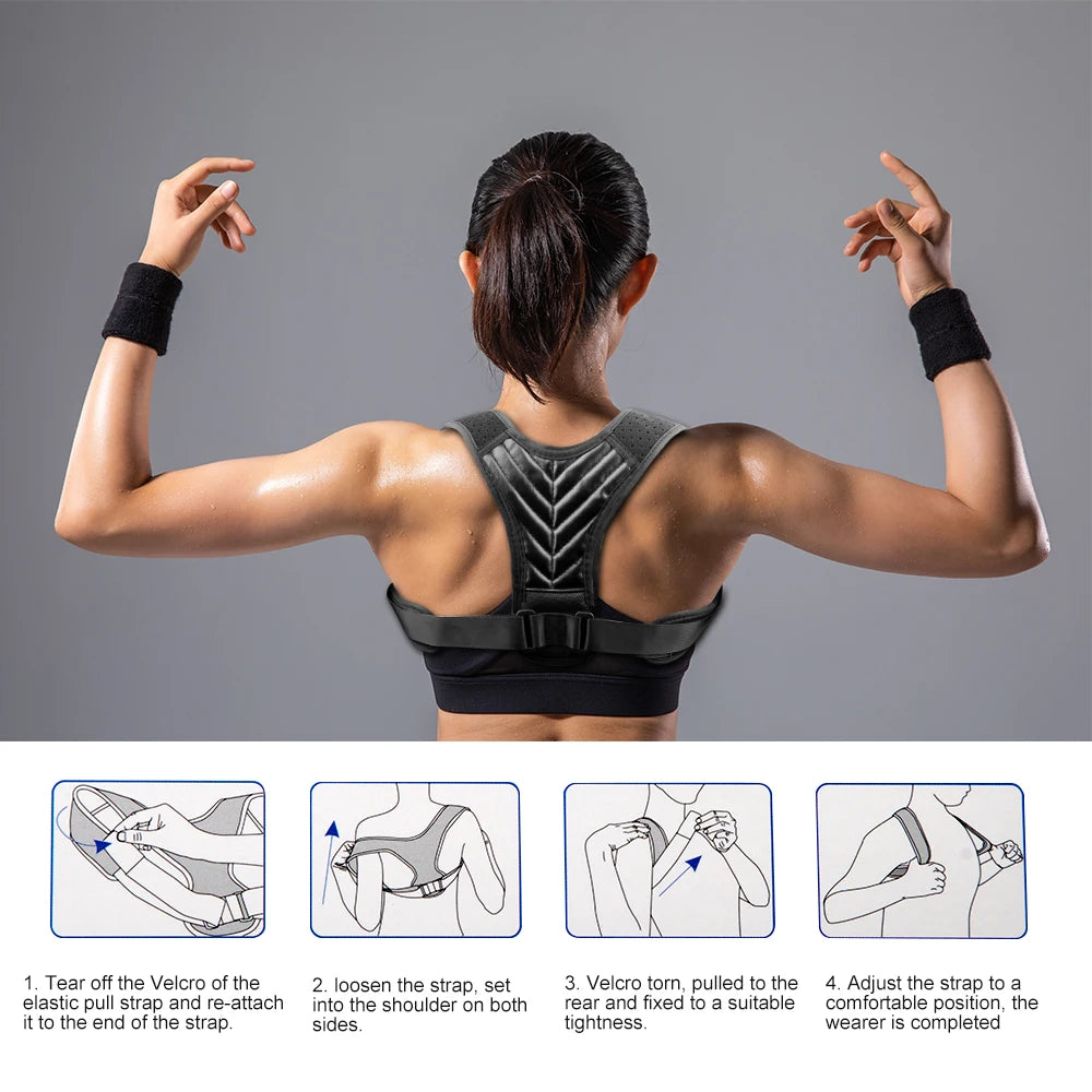 Posture Corrector for Women Men, Back Brace, Posture Trainer for Spinal Alignment & Posture Support Adjustable Back Straightener