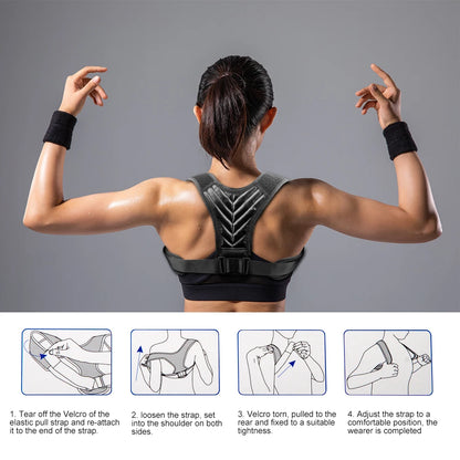 Posture Corrector for Women Men, Back Brace, Posture Trainer for Spinal Alignment & Posture Support Adjustable Back Straightener