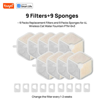 TuyaSmart Cat Fountain Battery Operated,Cat Water FountainSUS304Radar Sensing withMotion Sensor,Ultra Quiet PumpMulti-Filtration