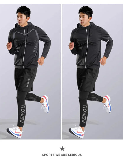 Sports kit men's running equipment 2024 spring and summer new training morning run outdoor quick-drying coat fitness clothing