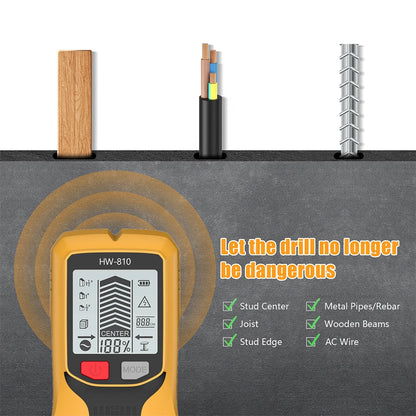 Handheld 6 in 1 Metal Detector Wall Finders Multifunction Wood Stud Finder Metal Pipes AC Wire Metal Depth Measure Floor Scanner