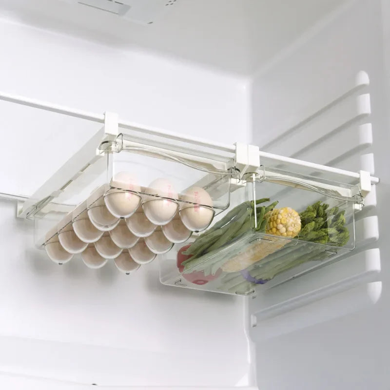 Fridge Organizer Fruit Egg Refrigerator Storage Rack Under-shelf Refrigerator Drawer Box Fresh keeping Kitchen Organizer