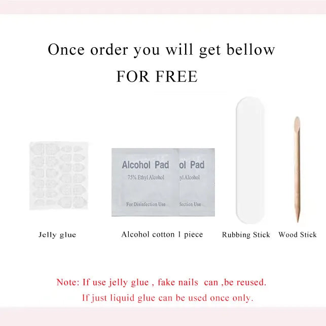 Handmade Fake Nails Press On With Glue Custom Designed Full Cover Cute Girl's Manicuree Wearable Nails Art XS S M Finger CN006