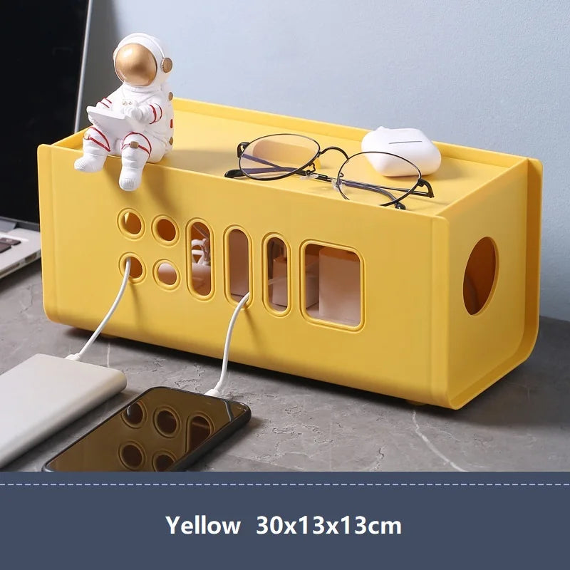 Cable Storage Box Dustproof Power Cable Storage  Wire Manager  Desktop Charging Cable Collect Box