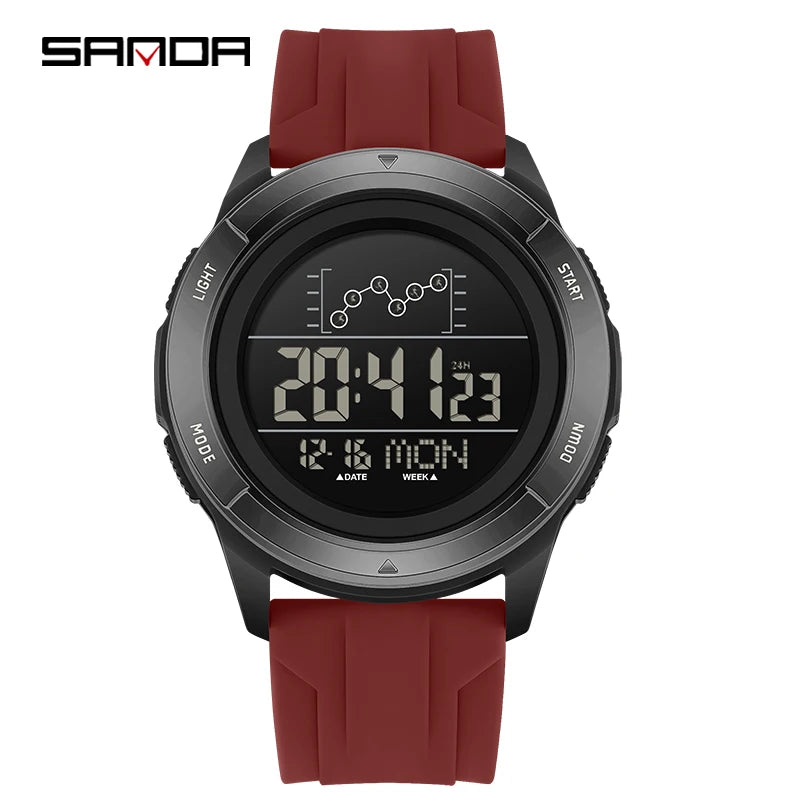 SANDA 2198 Single Monitor Male Student Electronic Watch Multifunctional Waterproof sports Student Electronic Watch 2025