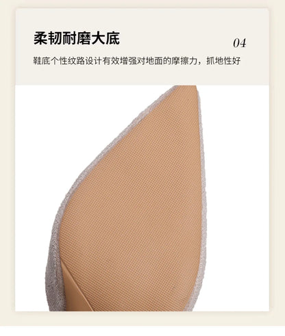 New Women's Slippers High Heel Closed Pointed Toe Shoes Sexy Ladies Heeled Sandals for Women