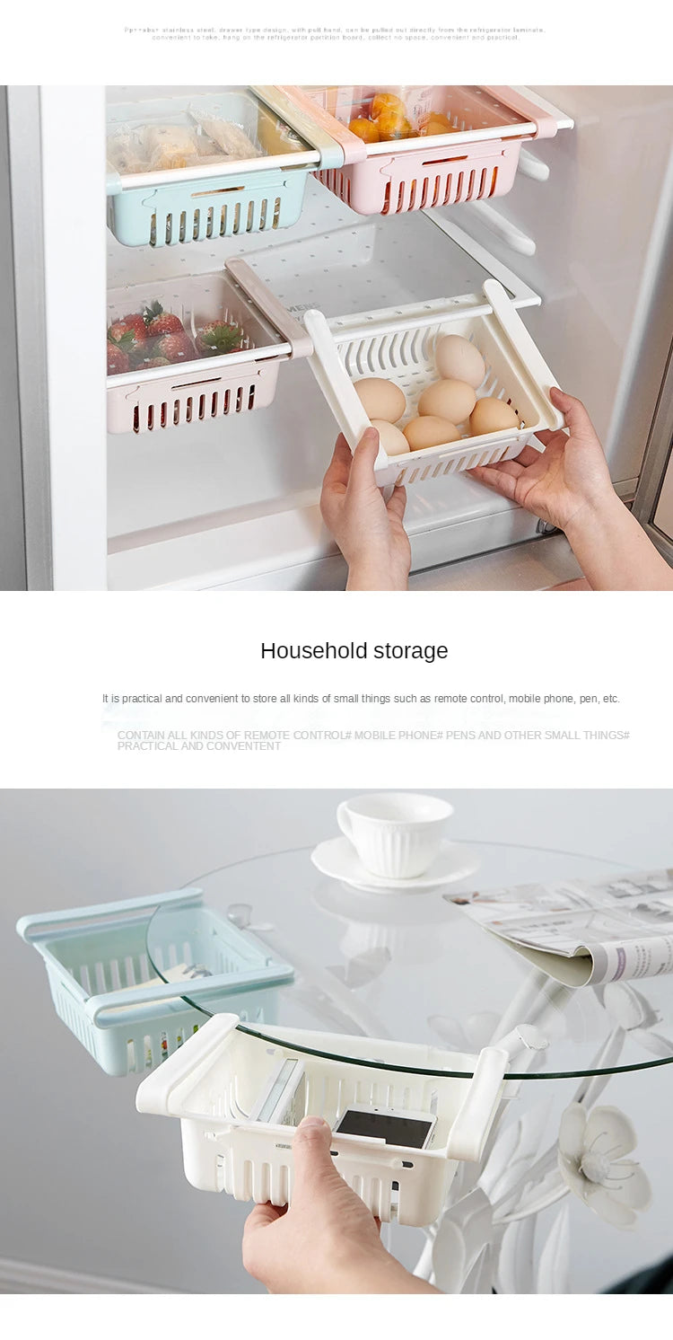 Fridge Organizer Storage Box Refrigerator Drawer Plastic Storage Container Shelf Fruit Egg Food Storage Box Kitchen Accessories