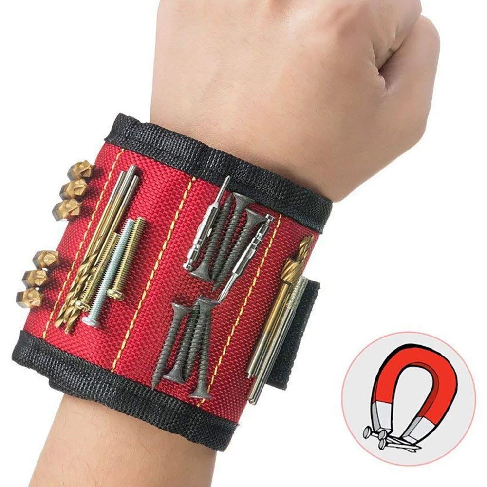 Magnetic Wristband Five Rows of Ten Magnets for Holding Screws,Drilling Bits,Nails,Wrist Tool Holder Belts with Strong Magnets