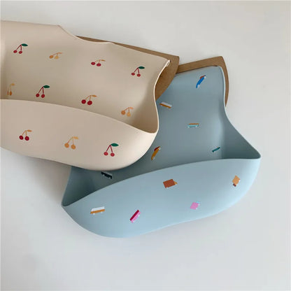 Baby Silicone Bib Super Soft Baby Bib Diet Artifact Complementary Food Thin Children Waterproof Clothing Danish Rice Bag