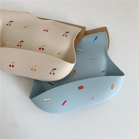 Baby Silicone Bib Super Soft Baby Bib Diet Artifact Complementary Food Thin Children Waterproof Clothing Danish Rice Bag
