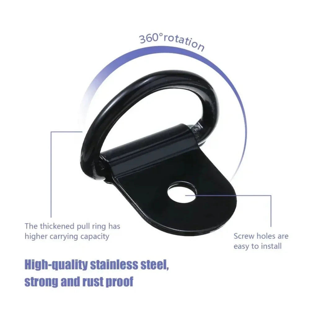10Pcs D Rings Tie Down Anchors Ring Pull Hook Stainless Steel Lashing Ring Load Fit for Car Boat Cargo Trailer Vehicles RV Van