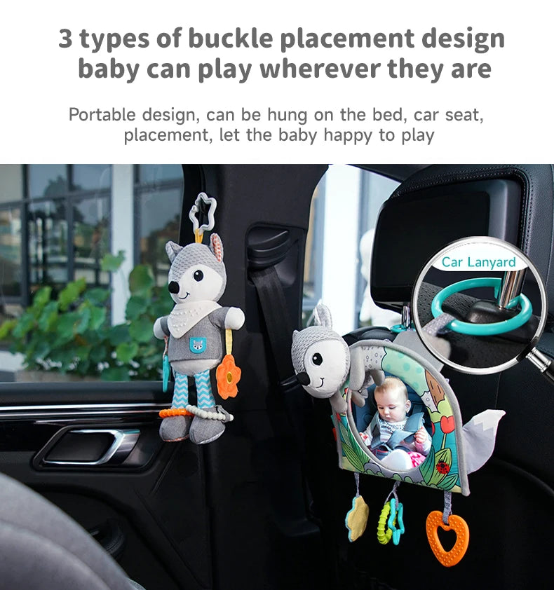 Baby Mirror Car Seat Toys Baby Rear Mirror Hanging Toys Kids Monitor Infant Tummy Time Toys Travel Toys Babies Carseat Toy Gifts