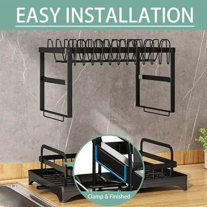 Kitchen Organizer Dish Drying Rack Utensils Storage Rack Bowls Knife Fork Pot Holder Countertop Dinnerware Drainboard