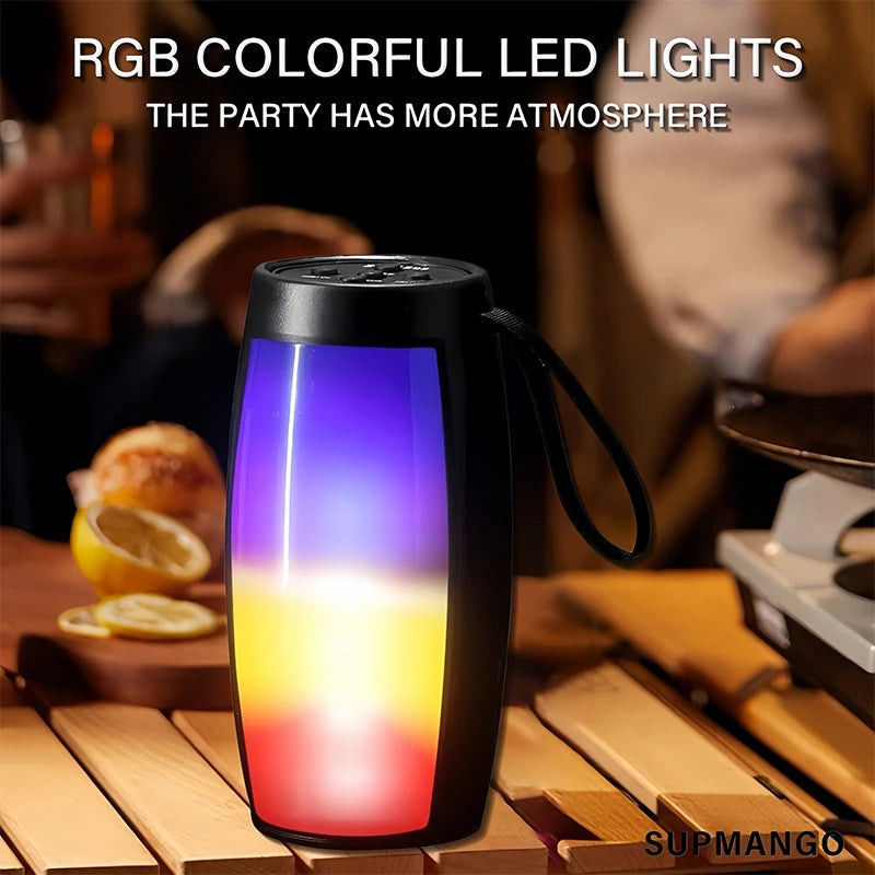 1PC RGB Colorful Lights Wireless Bluetooth Speaker With LED Light Portable Outdoor Stereo Supports TF And U Disk Expansion