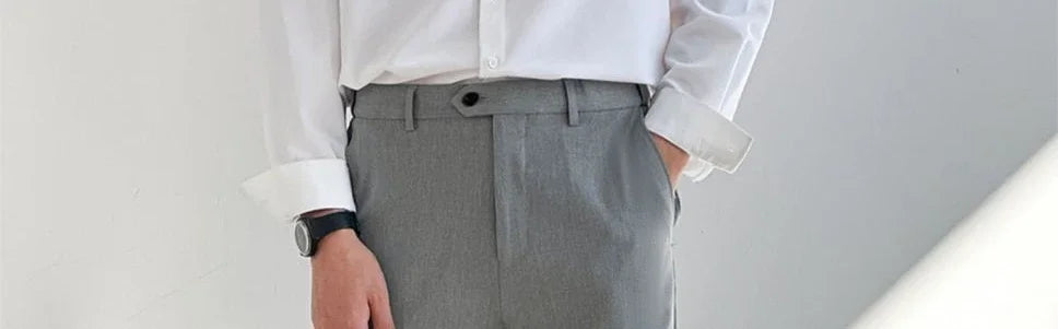 Office Social Tailoring Work Black Male Suit Trousers Business Men's Summer Pants Elegant 2024 Thin Casual Fabric Slacks Wear Up