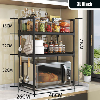 Kitchen Elevated Design Seasoning Rack Microwave Storage RackBilayer Oven Modern Minimalism Kitchen Accessories Organizer