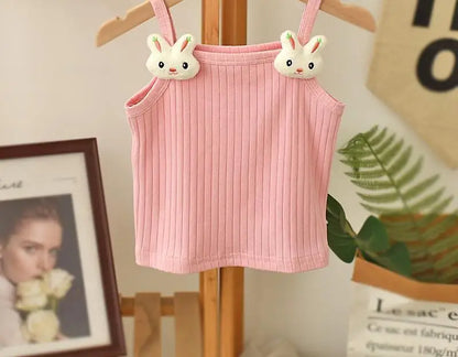 Baby Girls T-shirts  Kids Summer Sleeveless Tops Vest  Girls Cute Halter Tops Tees Children Clothing 1-7 Year Girls Top