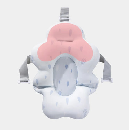 Universal Baby Bath Seat Pad Newborn Floating Recliner for Tub 2-in-1 Sit Lie Support Mat for Baby Breathable Mesh Wash Cradle