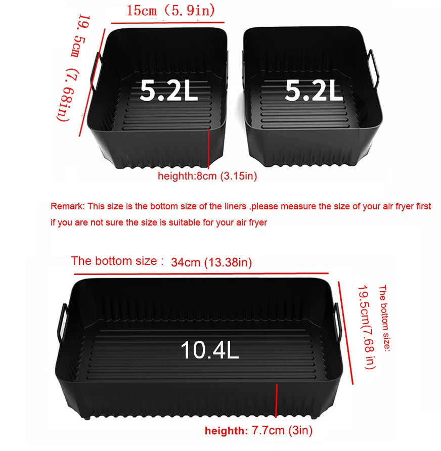 Silicone Air Fryer Liners for Ninja AF500UK 10.4L Air Fryer Silicone Liner for Ninja Air Fryer Accessories