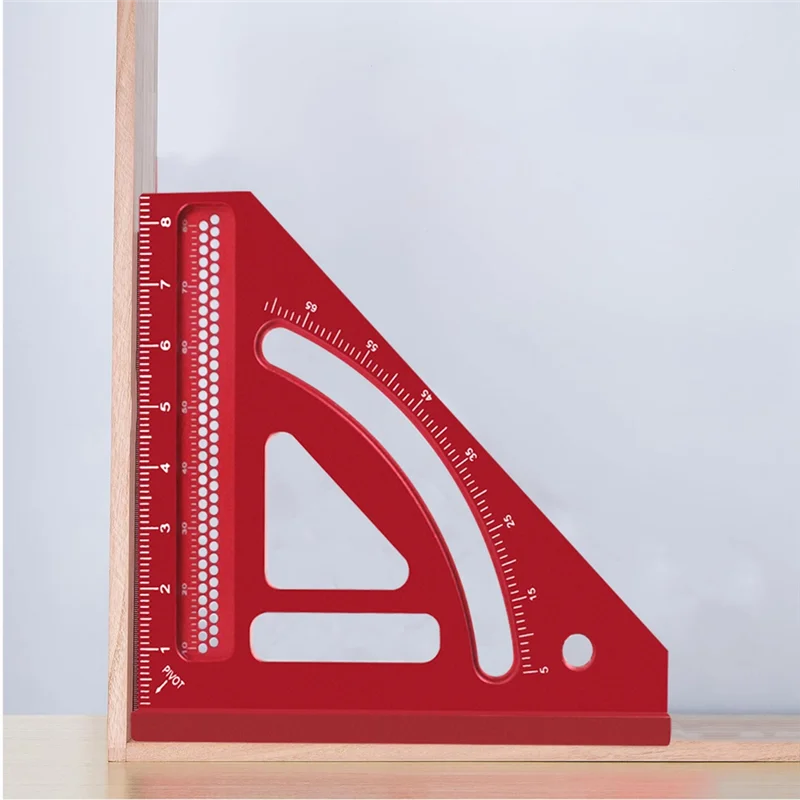 ABKJ-Multi Angle Measuring Ruler,Woodworking Square Protractor,Aluminum Miter Triangle Ruler,Precision Layout Measuring Tool