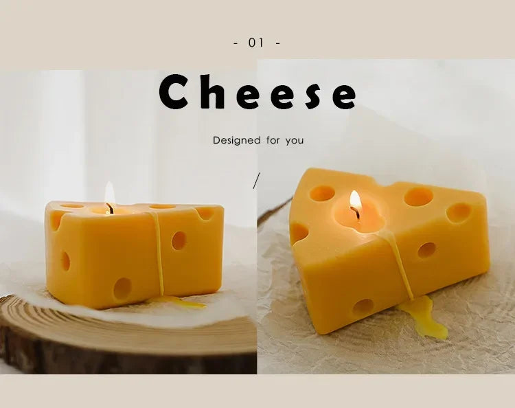 Cheese Shaped Scented Candles Yellow Cake Aromatherapy Candle Relaxing Birthday Gift Home Decoration Bedroom Ornament