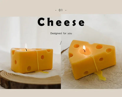 Cheese Shaped Scented Candles Yellow Cake Aromatherapy Candle Relaxing Birthday Gift Home Decoration Bedroom Ornament